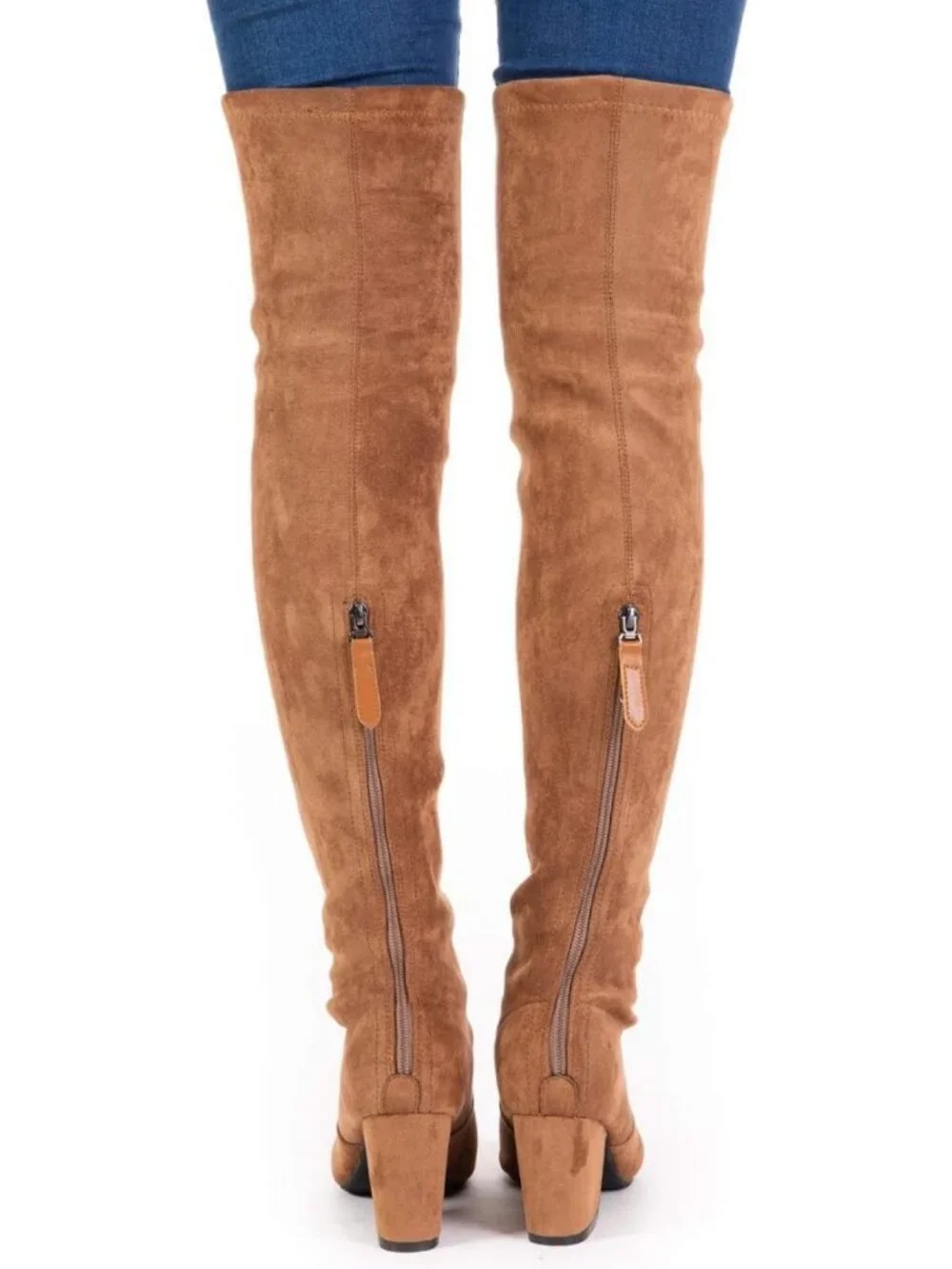 Stylish Thigh High Block Heel Boots for Women - Pointed Toe Over The Knee